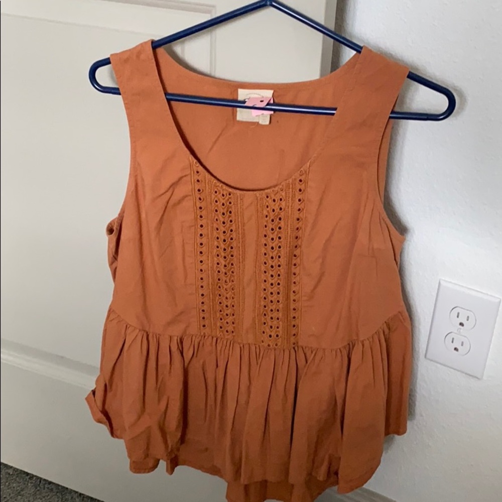 Anthro Burnt Orange Top